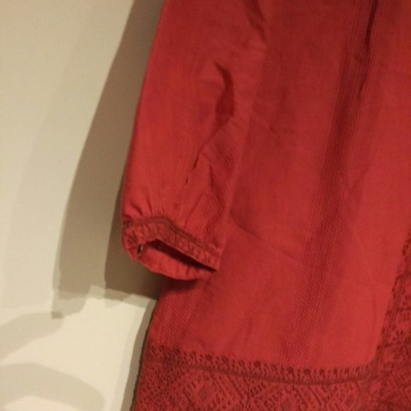 Madewell  Camelia Embroidered Tassel Top Flame Red - Picture 4 of 7